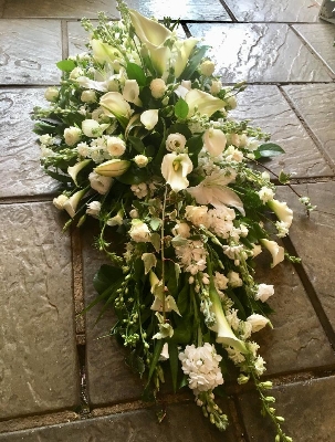 White and Green Coffin Spray