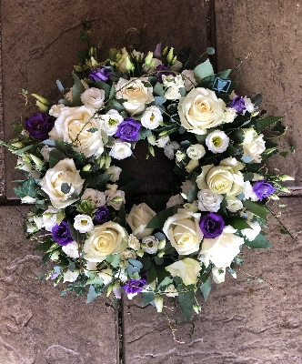 Luxury purple and white wreath
