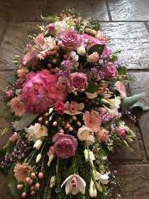 Pink and lilac coffin Spray