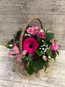 Pink Large Luxury Woven Basket Arrangement