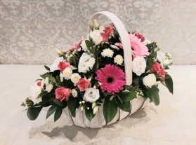 Pink & White Basket