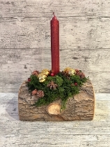 Mossy Woodland Single Candle Arrangement