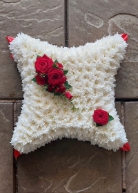 Red Flower Cluster Cushion