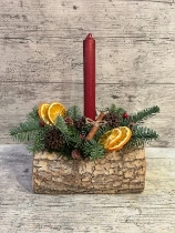 Single Candle Real Wood Candle Arrangement